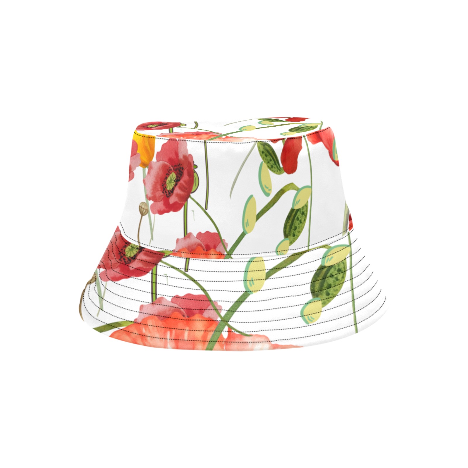 Poppy and Pods Bucket Hat Unisex Summer Bucket Hat