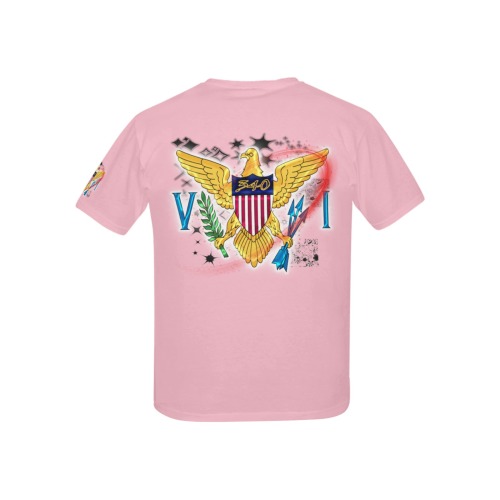 TRENDY LIONESS COUTURE VI FLAG  KIDS PINK TEE Kids' All Over Print T-shirt (USA Size) (Model T40)