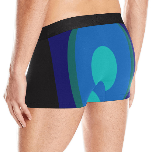 Dimensional Blue Abstract 915 Men's Boxer Briefs with Merged Design (Model  L10)