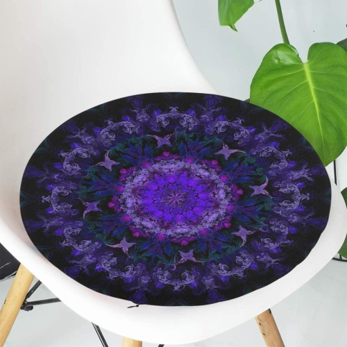 mandala light purple Round Seat Cushion