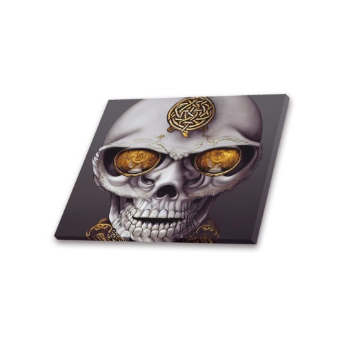 skull with gold eye's Frame Canvas Print 20"x16"