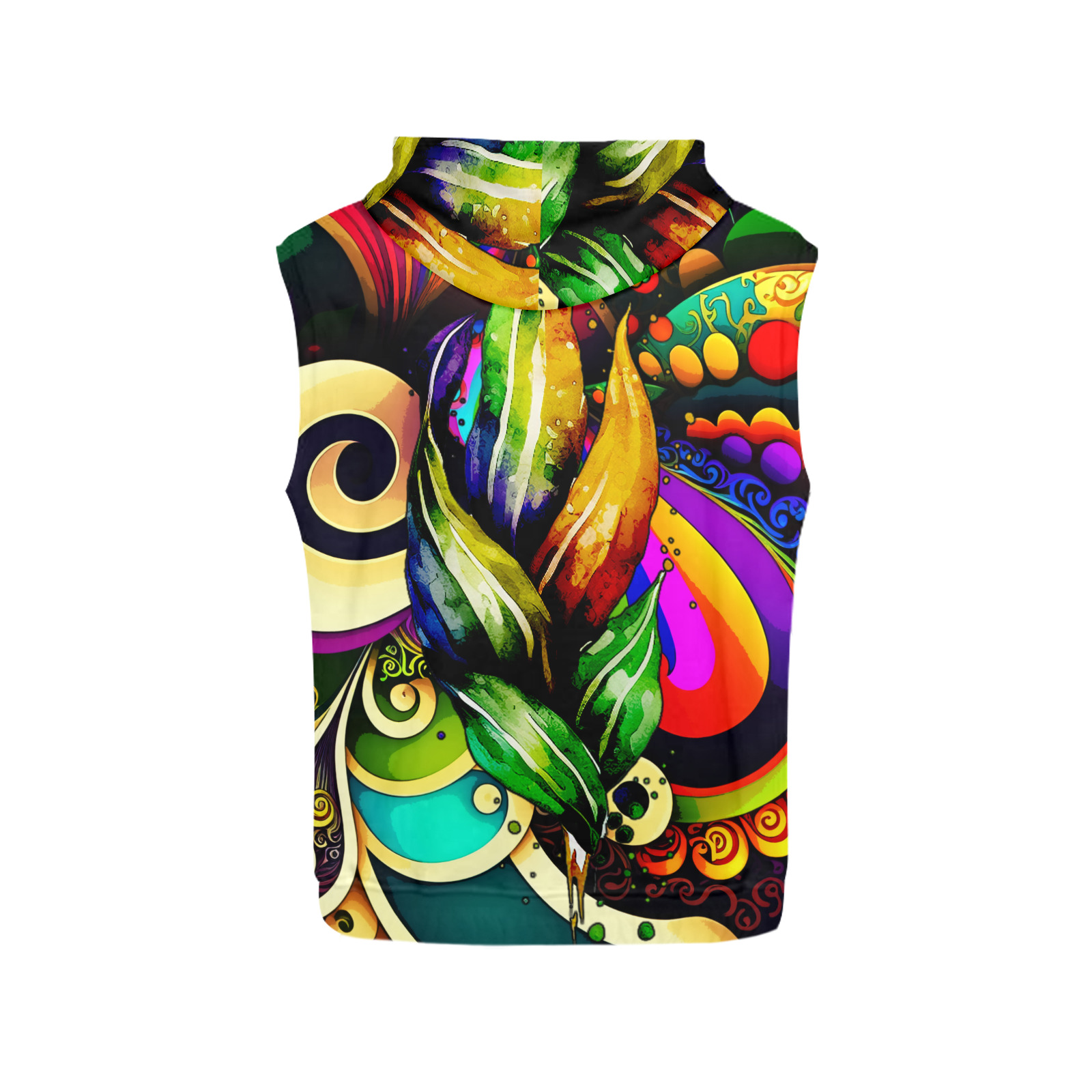 Mardi Gras Colorful New Orleans All Over Print Sleeveless Hoodie for Women (Model H15)
