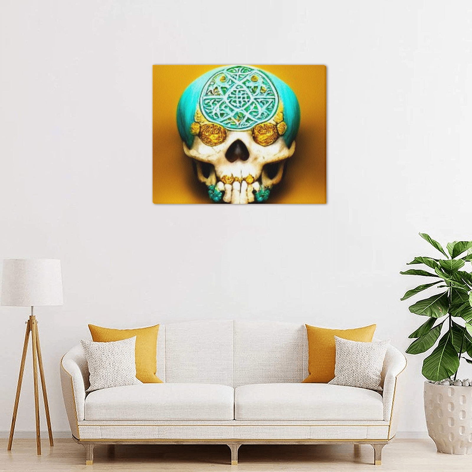 ornate skull 4 Frame Canvas Print 20"x16"