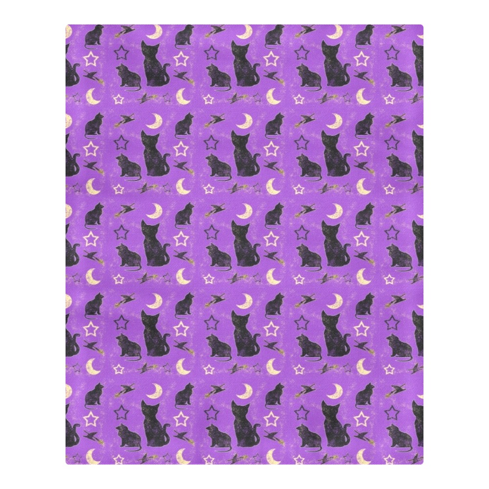 Painted Cats and Witch Hats 3-Piece Bedding Set