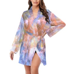 Modern pastel AB-DP Women's Long Sleeve Belted Night Robe