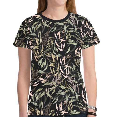 Dark Forest leaves dramatic New All Over Print T-shirt for Women (Model T45)