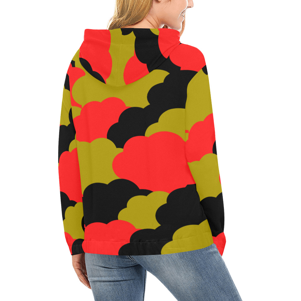 Army Pattern All Over Print Design All Over Print Hoodie for Women (USA Size) (Model H13)