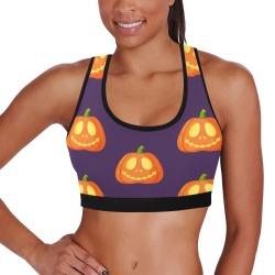 Halloween Pumpkin Women's All Over Print Sports Bra (Model T52)