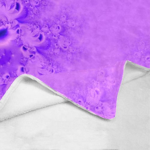 Purple Lilacs Frost Fractal Ultra-Soft Micro Fleece Blanket 32"x48"