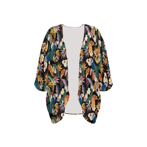 Toucans in the modern colorful dark jungle