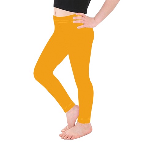 pumpkin orange Kid's Ankle Length Leggings (Model L06)