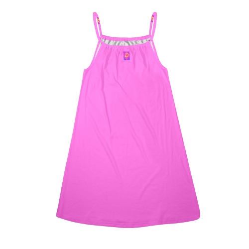 DIONIO Clothing - Ladies' Pink Drawstring Neck Sleeveless Dress Drawstring Neck Sleeveless Dress (Model D68)