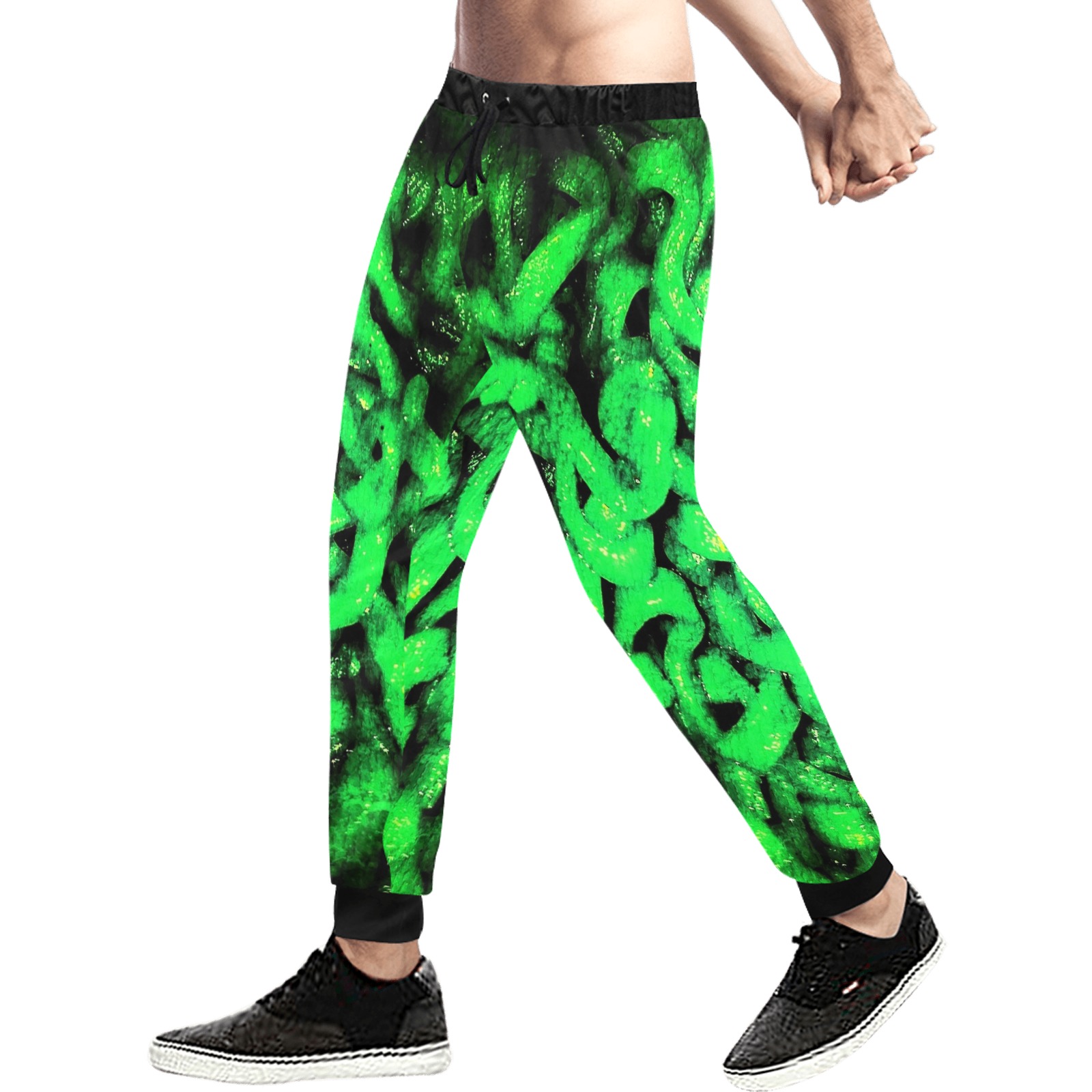 Scary Green Ramen Men's All Over Print Sweatpants (Model L11)