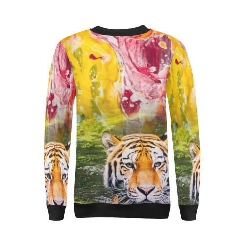 Nature paint tiger All Over Print Crewneck Sweatshirt for Women (Model H18)