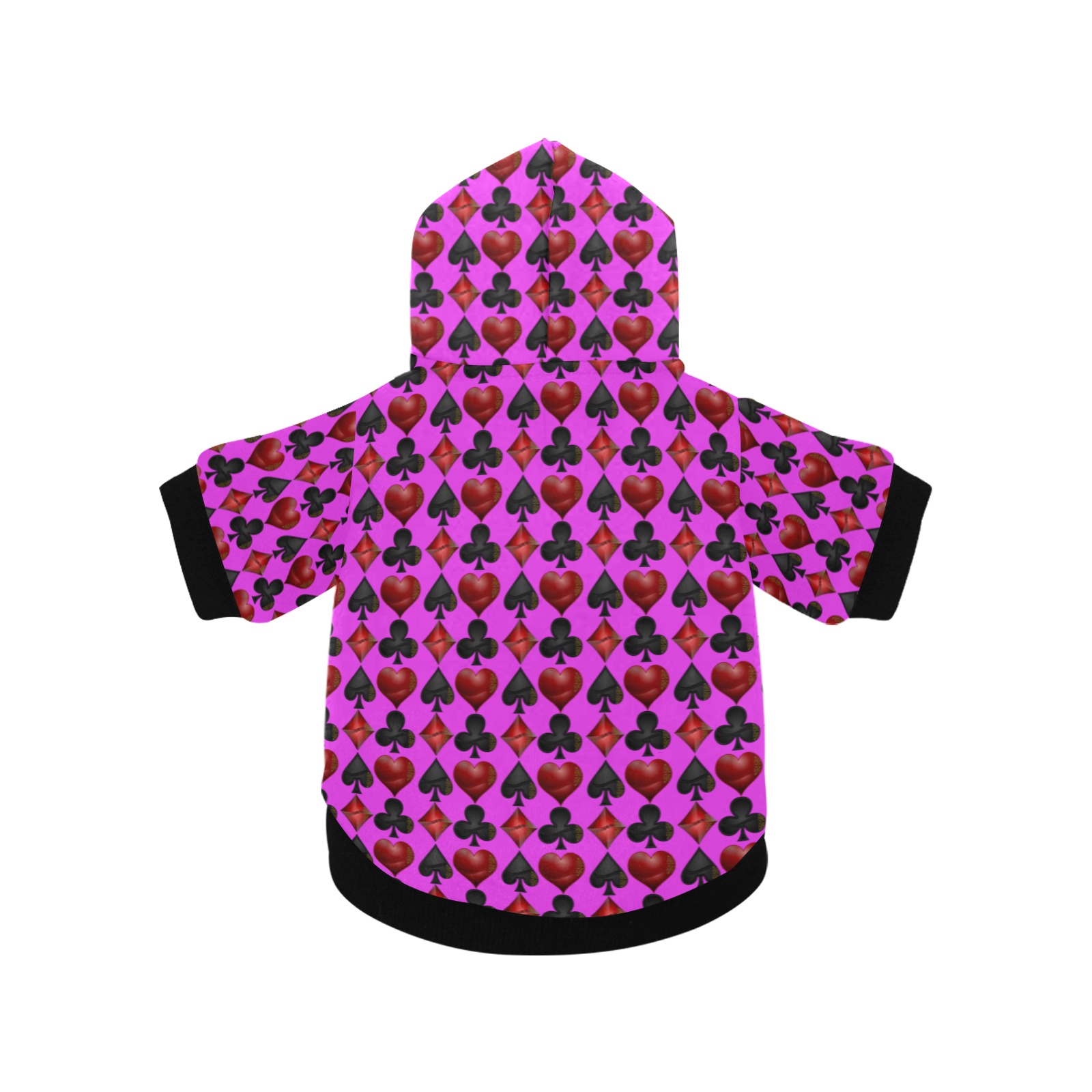 Las Vegas Poker Card Shapes - Pink Pet Dog Hoodie