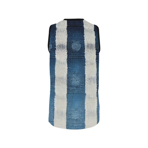 vertical striped pattern, blue and white All Over Print Basketball Jersey
