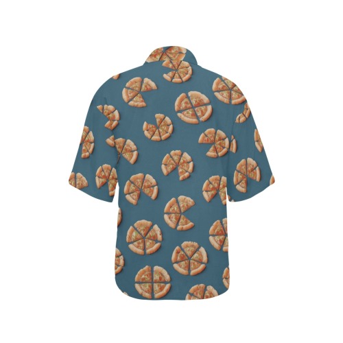 Pizza time All Over Print Hawaiian Shirt for Women (Model T58)