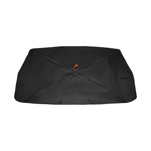 Black Turquoise And Orange Go! Abstract Art Car Sun Shade Umbrella 58"x29"