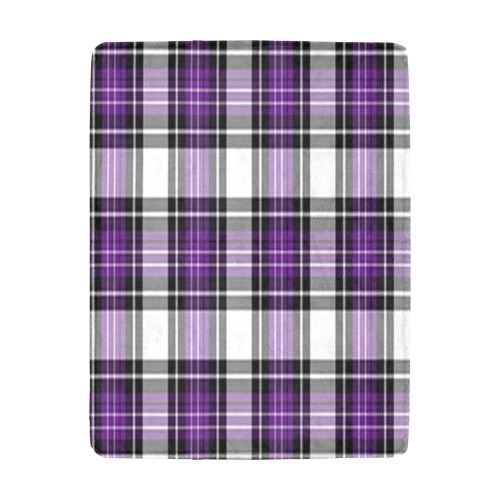 Purple Black Plaid Ultra-Soft Micro Fleece Blanket 43"x56"