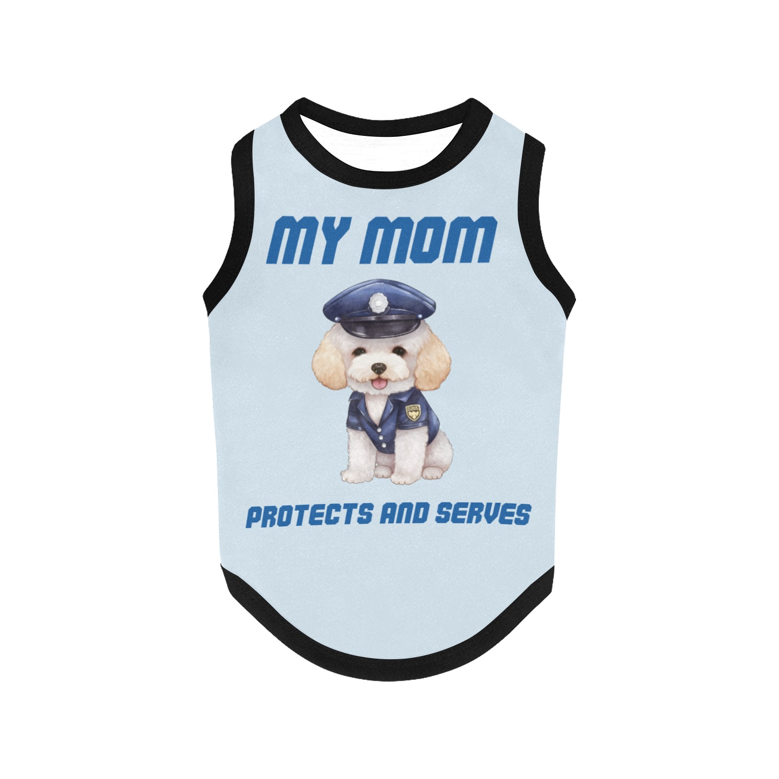 Police Poodle My Mom Protects And Serves All Over Print Pet Tank Top
