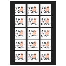 Pug Mom 2 Personalized Temporary Tattoo (15 Pieces)