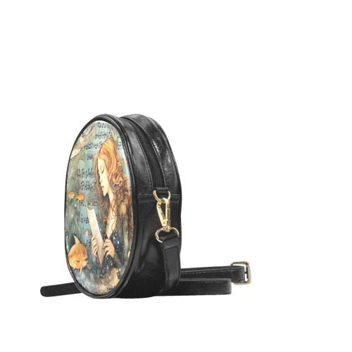 Sounds Of The Sea Round Sling Bag Round Sling Bag (Model 1647)