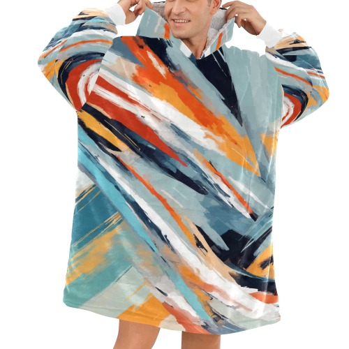 Abstract art of brush strokes of pastel colors Blanket Hoodie for Men