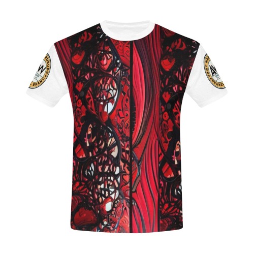 red and black intricate pattern 1 All Over Print T-Shirt for Men (USA Size) (Model T40)