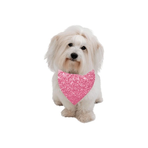 Magenta light pink red faux sparkles glitter Pet Dog Bandana/Large Size