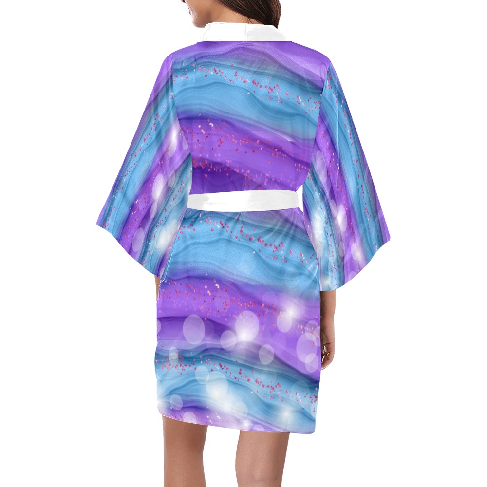 Purple and Aqua Kimono Robe
