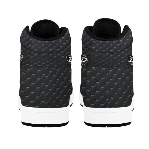 DIONIO - SKY MAGIC (Alt. Black Leather Version Black D Shield) Men's High Top Sneakers (Model 20042)