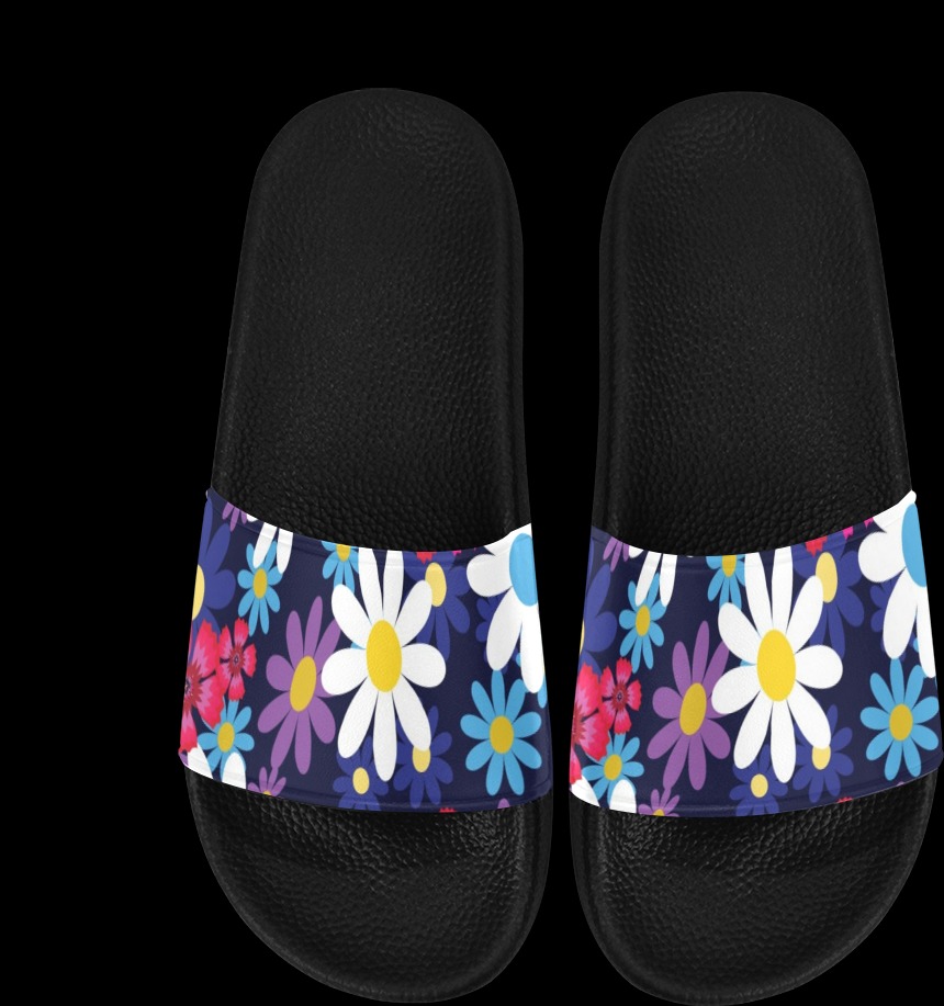 Hippy Flower Power #2 Men's Slide Sandals (Model 057)