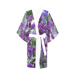 Field Of Purple Flowers 8420 Kimono Robe