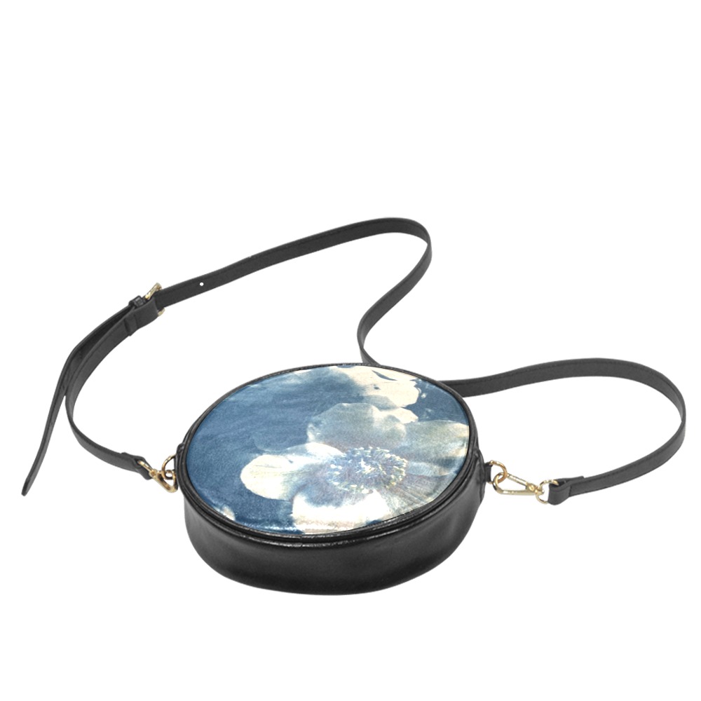 round sling bag woth cyanotype Round Sling Bag (Model 1647)