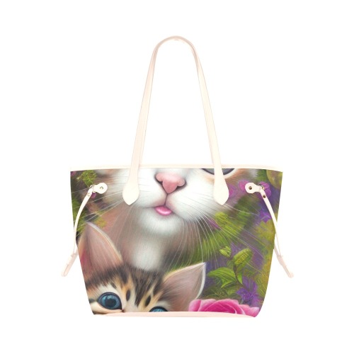 Cute Kittens 8 Clover Canvas Tote Bag (Model 1661)
