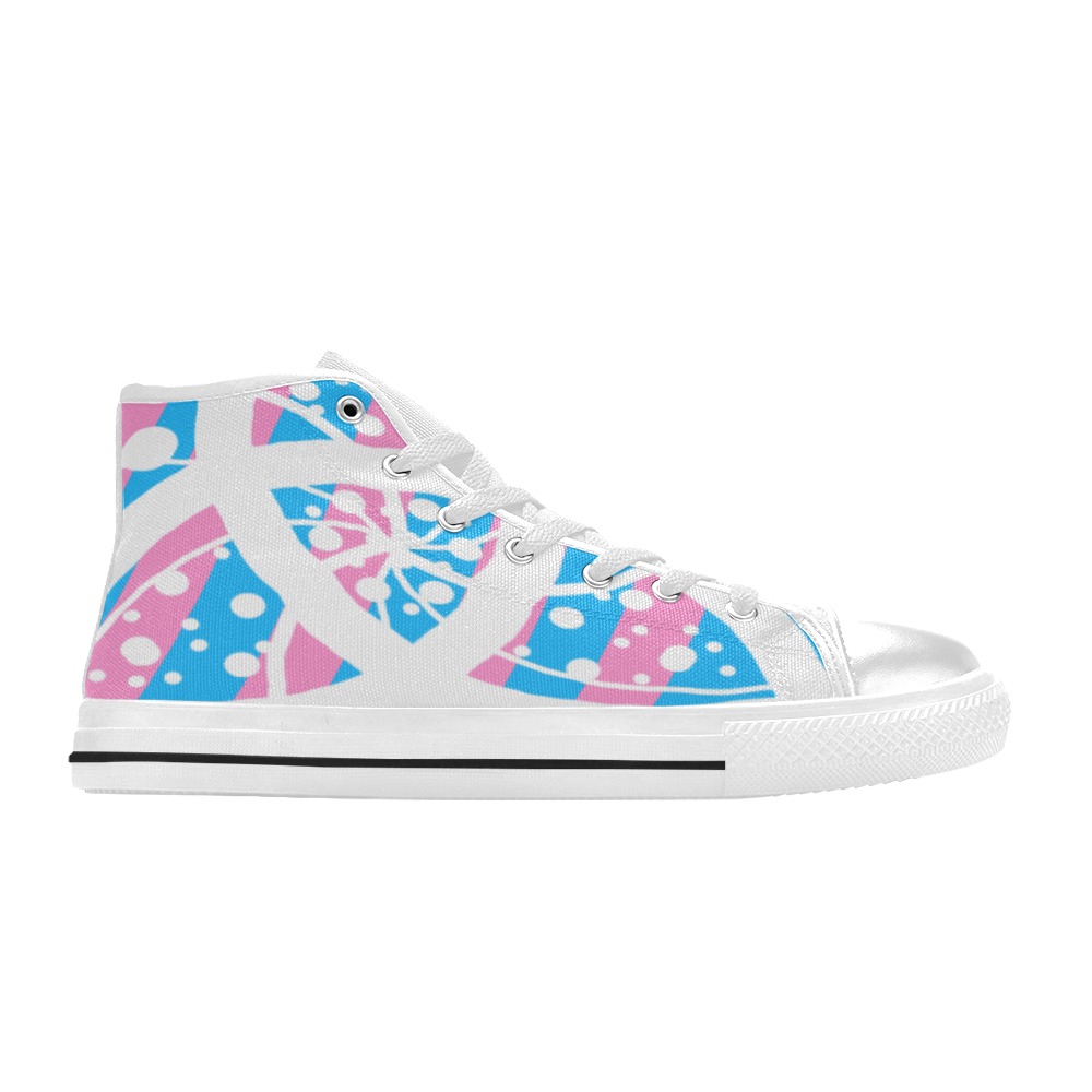 Blue and Pink Mens shoe Men’s Classic High Top Canvas Shoes (Model 017)