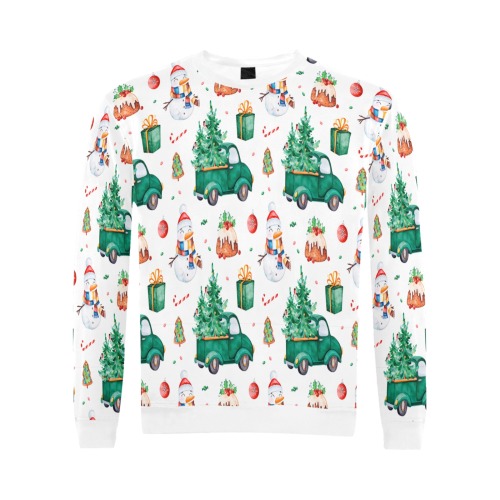 Christmas Tree All Over Print Crewneck Sweatshirt for Men (Model H18)