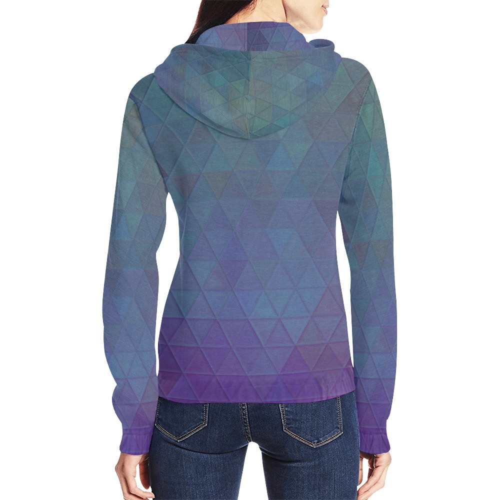 mosaic triangle 14 All Over Print Full Zip Hoodie for Women (Model H14)