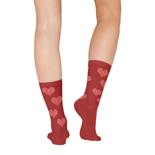 Bandana Hearts on Red All Over Print Socks for Women