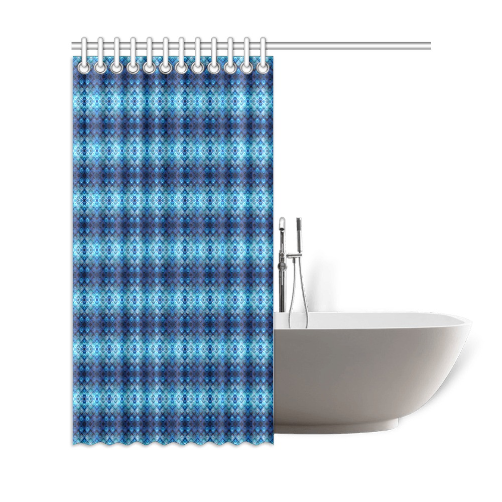 sky blue and dark blue repeating pattern Shower Curtain 69"x72"