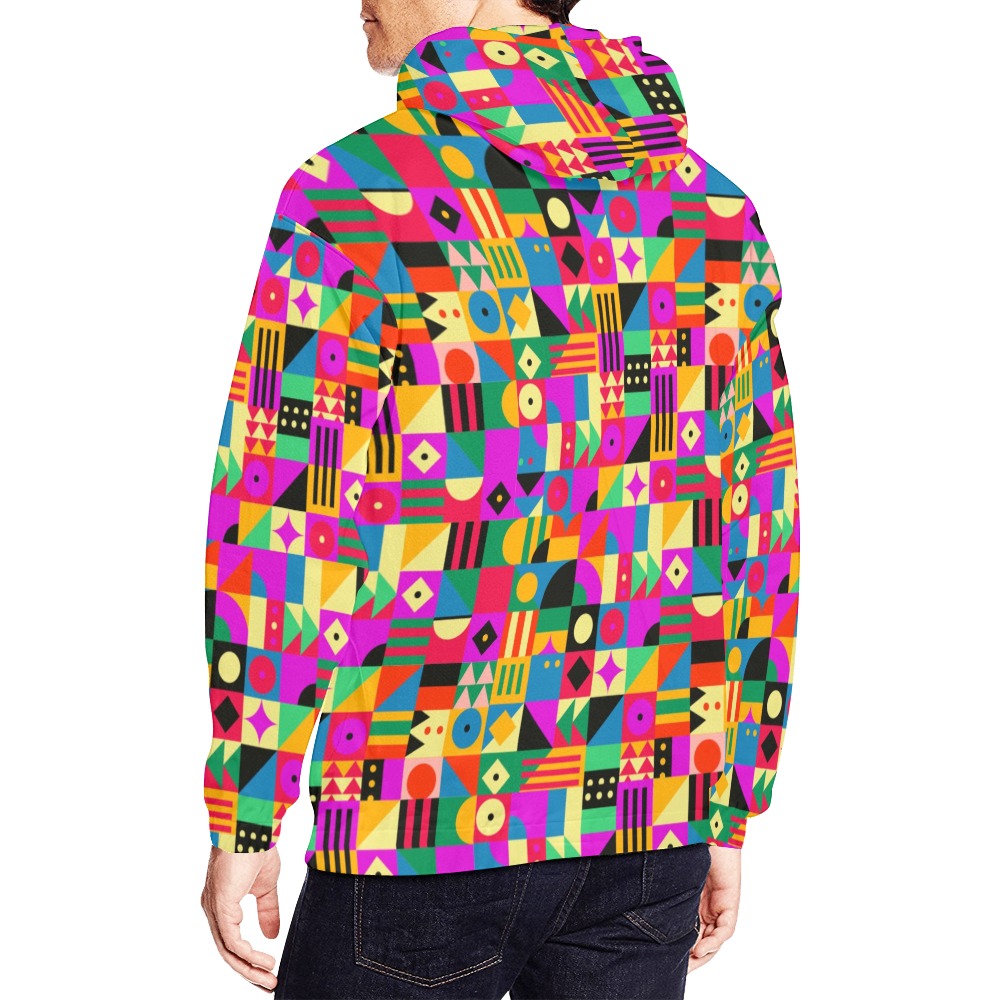 Colorful Abstract Pattern All Over Print Hoodie for Men (USA Size) (Model H13)