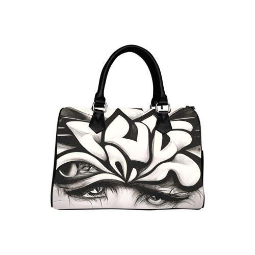 Black and white Abstract graffiti style Boston Handbag (Model 1621)