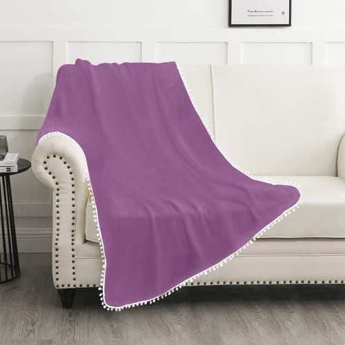 Dahlia Pom Pom Fringe Blanket 40"x50"