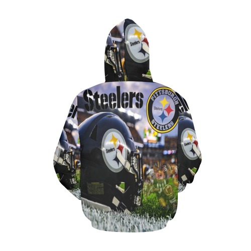 Custom Steelers Ladies Hoodie All Over Print Hoodie for Women (USA Size) (Model H13)