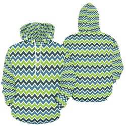 Green Chevron All Over Print Hoodie for Men (USA Size) (Model H13)