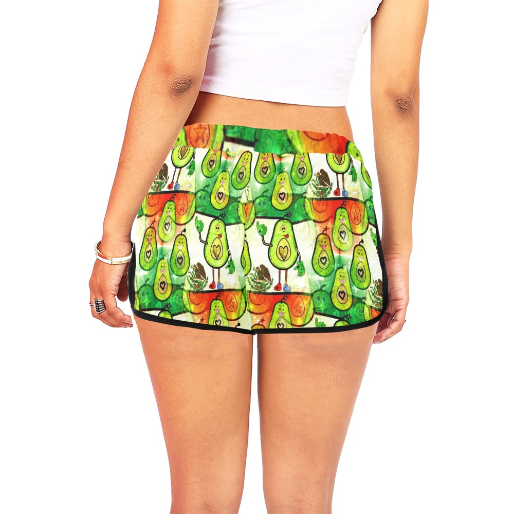 Holy Guacamole by Nico Bielow Women's All Over Print Relaxed Shorts (Model L19)