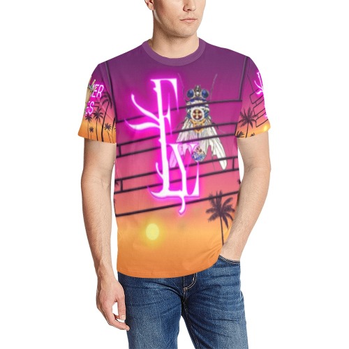 Summer Time Collectible Fly Men's All Over Print T-Shirt (Solid Color Neck) (Model T63)