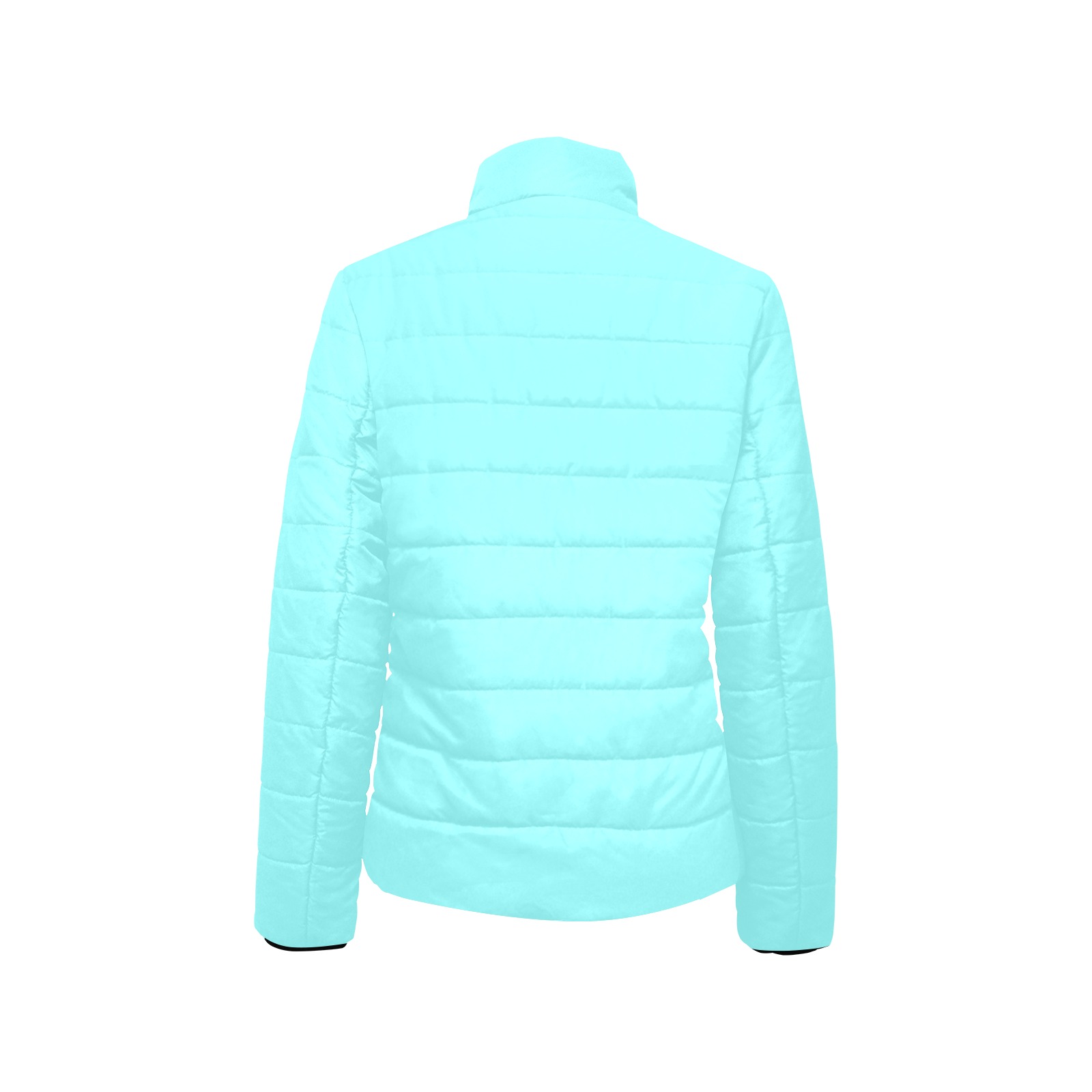 color ice blue Women's Stand Collar Padded Jacket (Model H41)
