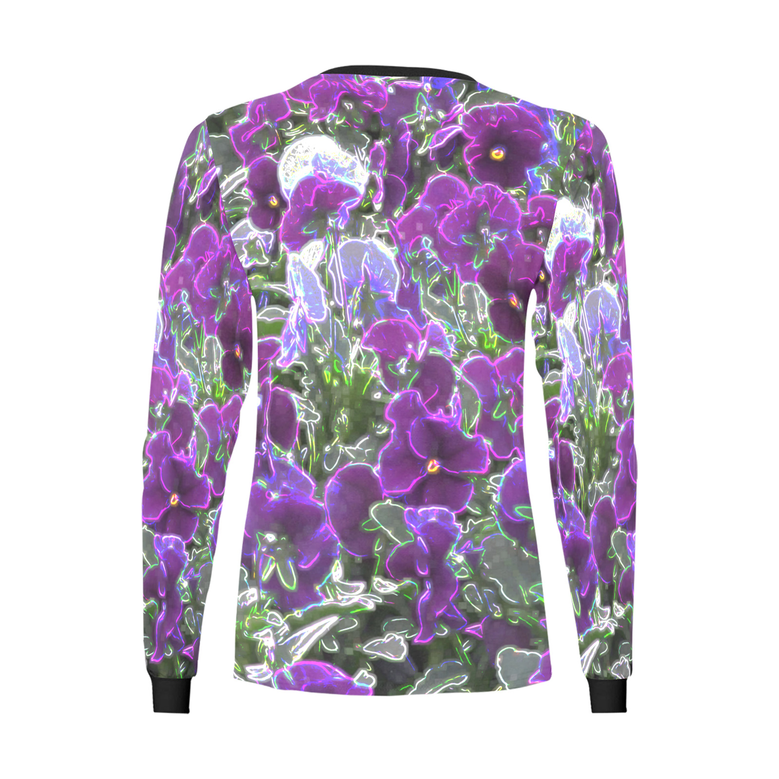 Field Of Purple Flowers 8420 Women's All Over Print Long Sleeve T-shirt (Model T51)