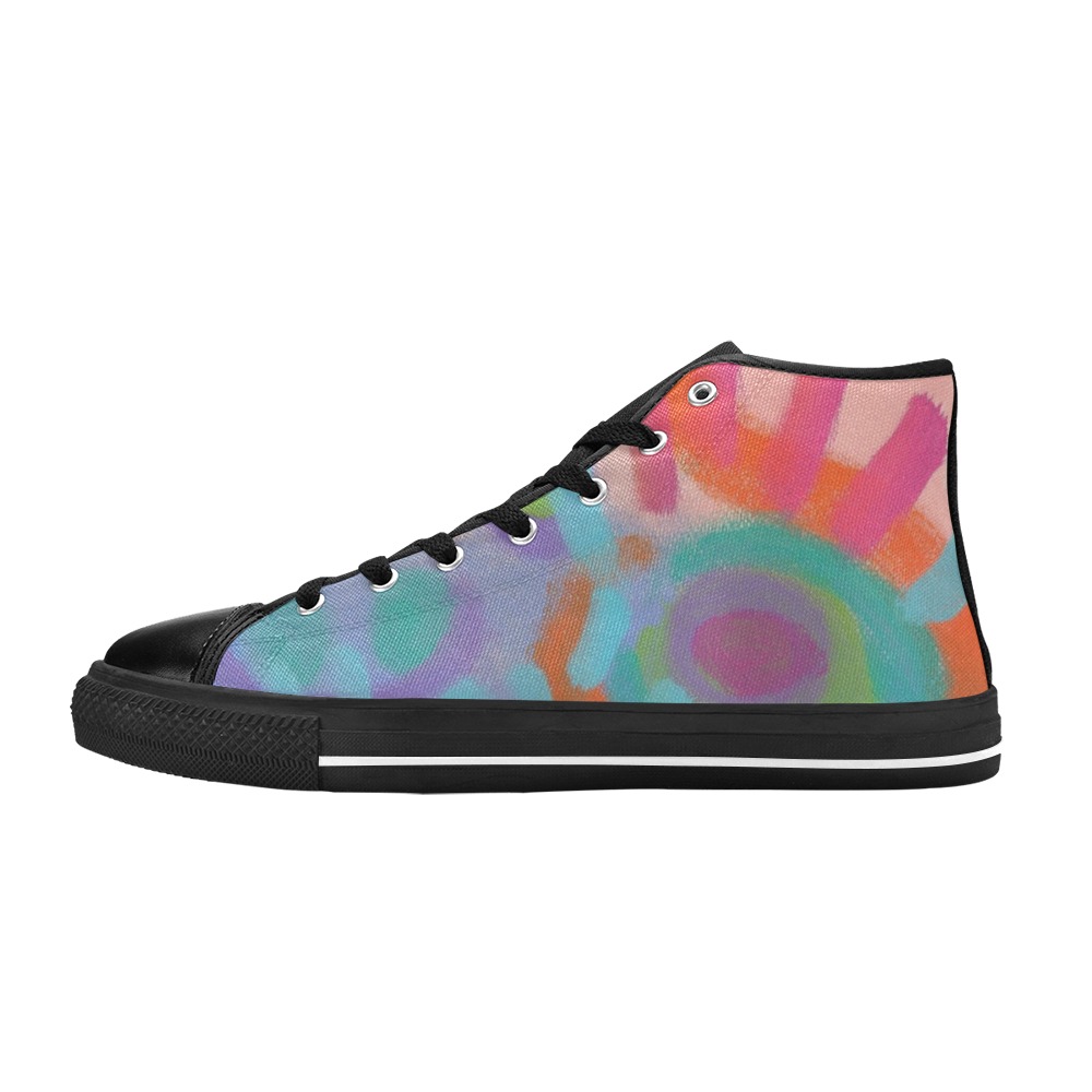 Original Abstract Art For Your Feet High Top Sneakers Women's Classic High Top Canvas Shoes (Model 017)